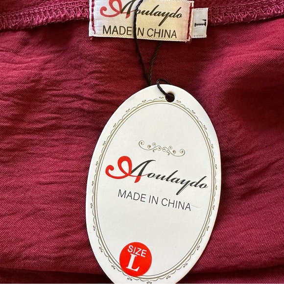 Aoulaydo Women’s V-Neck Swimsuit Coverups Burgundy Size L NWT. - Picture 6 of 8